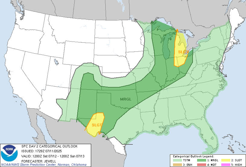 Day 2: Severe Weather Convective Outlook (SPC)