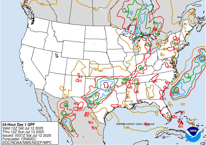 WPC QPF: Quantitative Precip Forecast (Day 1)